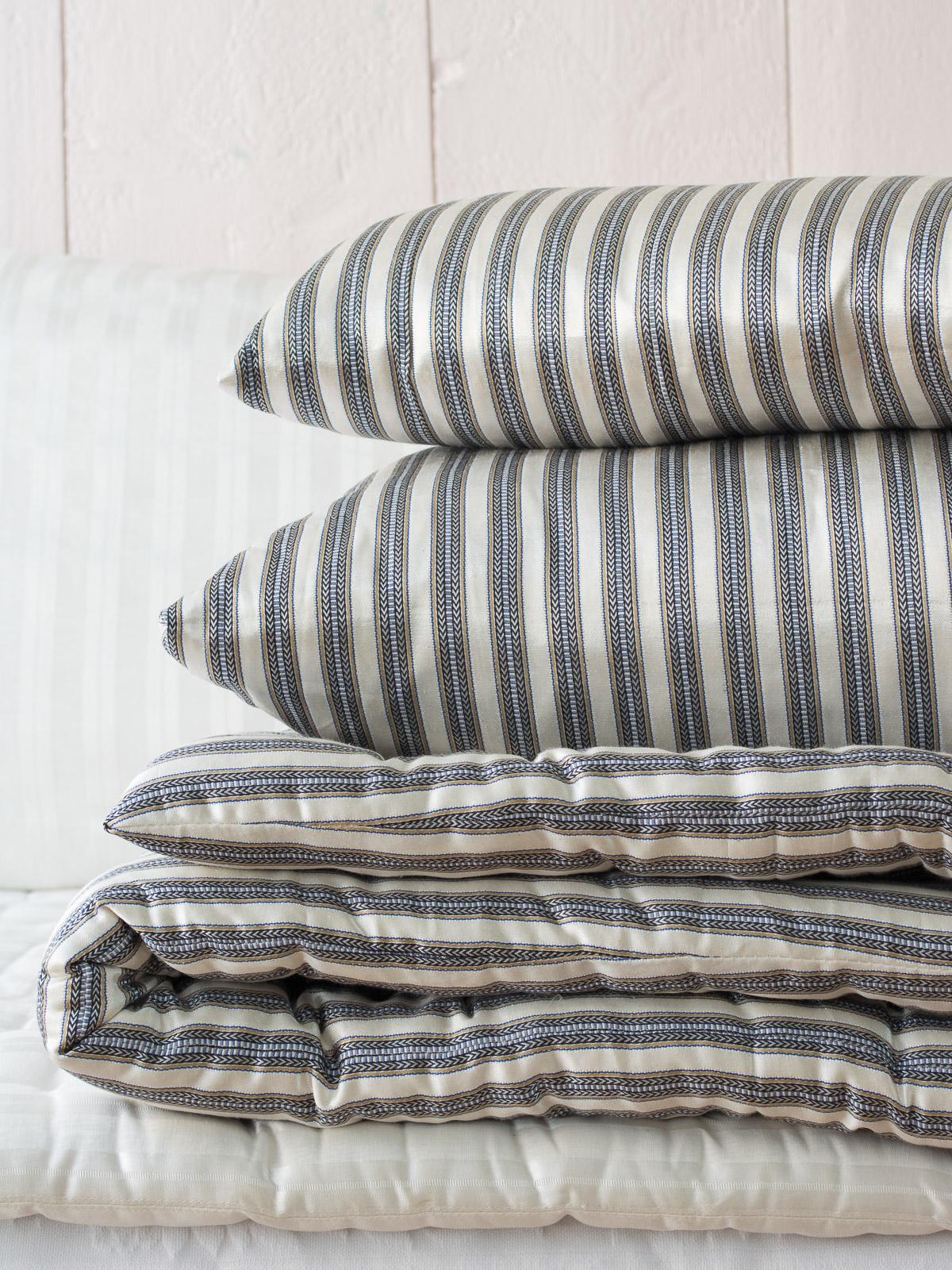 pillow 100x50 cm blue-gray beige striped